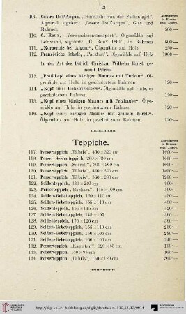 Teppiche (Nr. 117-134)