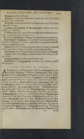 Lacus, paludes, et stagna.