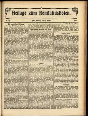Zweite Ausgabe vom Sonntag, den 31. Oktober 1909.