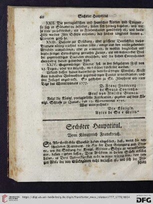 Sechster Haupttitul. Vom Königreich Franckreich