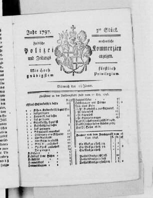 3tes Stück, Ausgabe vom 18. Januar 1797