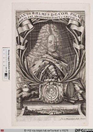 Bildnis Johann Wilhelm ("Jan Wellem"), Pfalzgraf zu Neuburg u. Herzog von Jülich u. Berg, 1690-1716 Kurfürst von der Pfalz