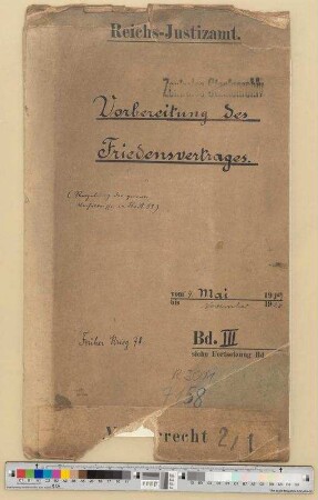 Vorbereitung des Friedensvertrages: Bd. 3