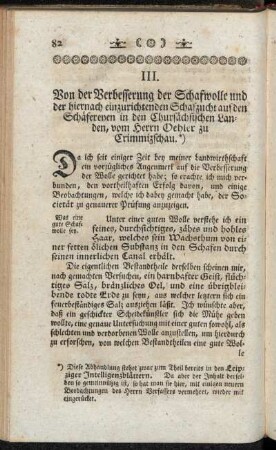III. Von der Verbesserung der Schafwolle ...