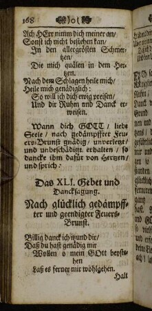 Das XLI. Gebet und Dancksagung.