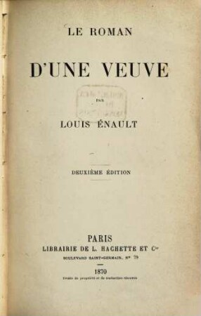 Le Roman d'une Veuve