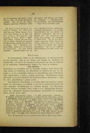Kehr-Stiftung : Aufruf