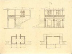 Beyschlag, Franz Xaver; Sommerhausentwurf - Grundrisse, Teilansichten