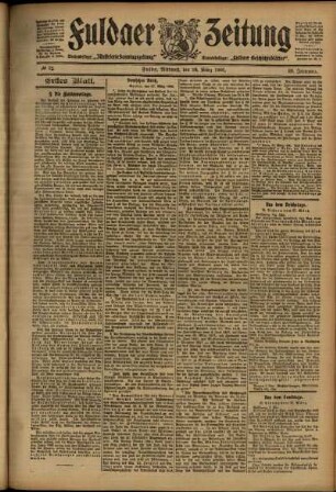 Erste Ausgabe vom Mittwoch, den 28. März 1906.