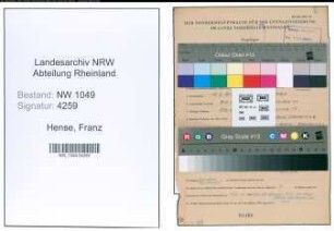 Entnazifizierung Franz Hense , geb. 10.09.1912 (Bueroangestellter)