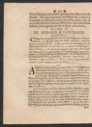 Sectio X. De Affinibus & Contrariis.