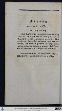 Anhang zum dritten Theile.