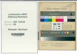 Entnazifizierung Bernhard Moeseler , geb. 02.08.1896 (Wachmann)