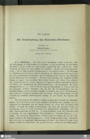 XV. Die Unterhaltung des Eisenbahn-Oberbaues