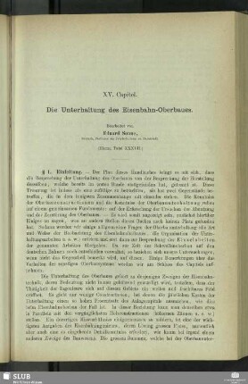 XV. Die Unterhaltung des Eisenbahn-Oberbaues