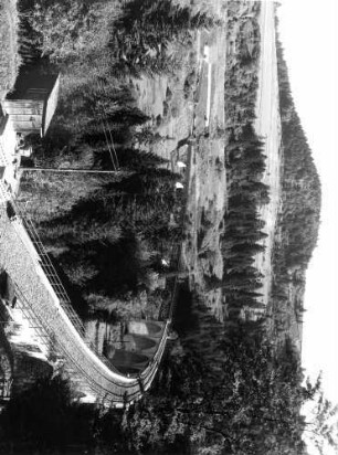 Denkingen Wettbachviadukt Baustelle Bauhütte Telegrafenmast