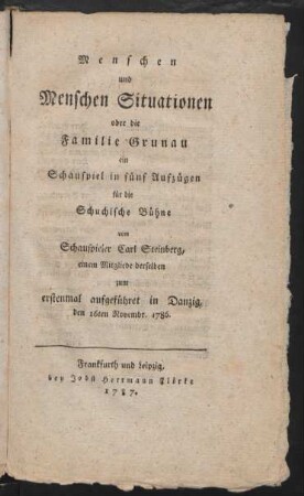 Menschen und Menschen Situationen oder die Familie Grunau