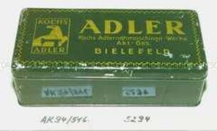 Blechdose für Nähmaschinenzubehör? "KOCHS ADLER ADLER Kochs Adlernähmaschinen-Werke Akt.-Ges. BIELEFELD"