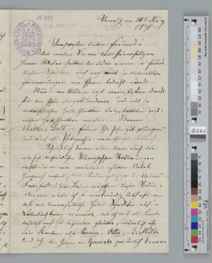 Brief an Hans Speckter