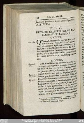 Tit. VI. De Variis Delictis, Poenis Ecclesiasticis Luendis.