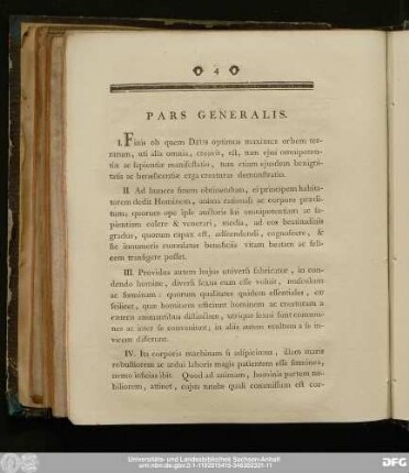 Pars Generalis.