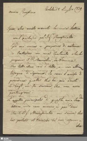 Eigenhändiger Brief - Mscr.Dresd.Aut.1535