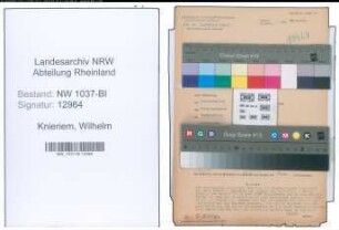 Entnazifizierung Wilhelm Knieriem , geb. 02.12.1896 (Bahnsekretaer)