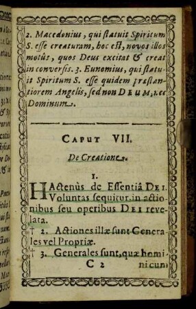 Caput VII. De Creatione.