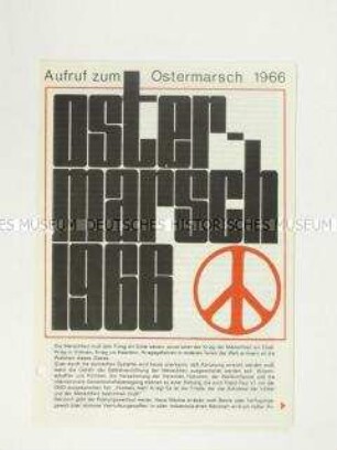 Propagandaflugblatt von der "Kampagne für Abrüstung" zum Ostermarsch gegen Atomwaffen