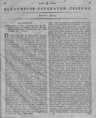 Herbart, J. F.: Gespräche über das Böse. Königsberg: Unzer 1817