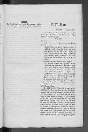 CLXV. Sitzung.