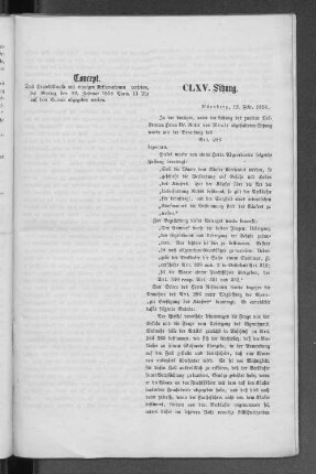 CLXV. Sitzung.