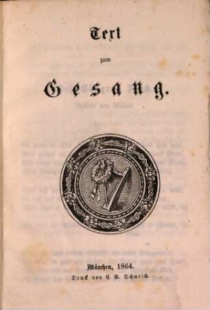 Texte zu den Gesängen [welche in den Concerten der Musikalischen Akademie in München aufgeführt wurden]. 12. 1864