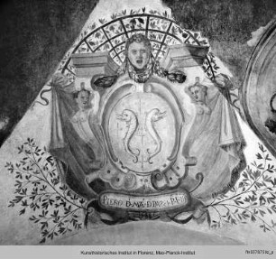 Ausmalung : Erstes Obergeschoss (ins Erdgeschoss eingezogenes Zwischengeschoss) : Wappen