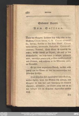 Siebentes Kapitel. Vom Saffran.