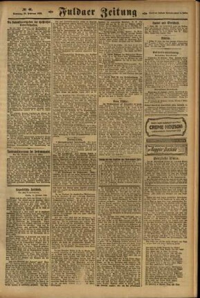 Zweite Ausgabe vom Sonntag, den 19. Februar 1922.