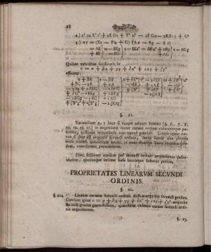 Proprietates Linearum Secundi Ordinis.
