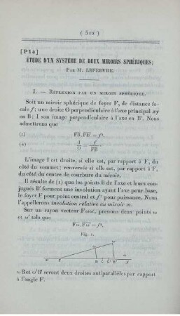 Étude d'un système de deux miroirs sphériques.