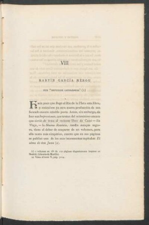 VIII - Martín García Mérou : Sus "estudios literarios"