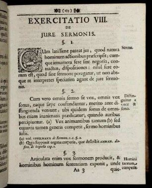 Exercitatio VIII. De Jure Sermonis.