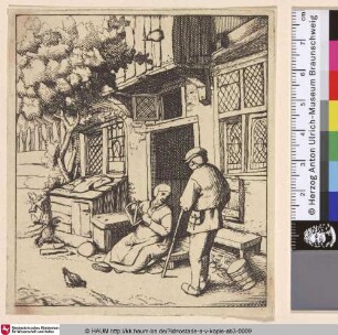 [Die Garnweiferin; The woman windung upon a reel; La dévideuse à la porte de sa maison]