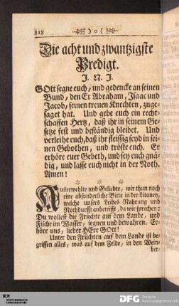 Die acht und zwantzigste Predigt.