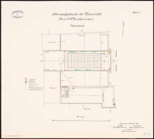 Friedrich-Wilhelms-Universität (Humboldt-Universität) Berlin Hörsaalgebäude: Dachaufsicht 1:100