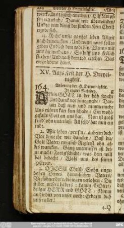 XV. Aufs Fest der H. Dreyeinigkeit.