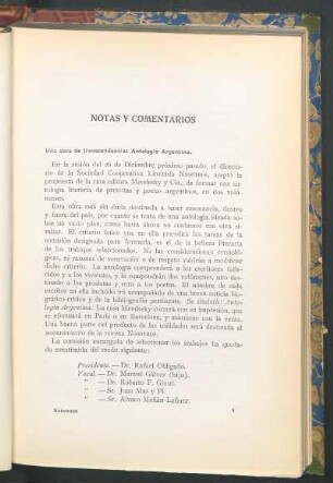 Una obra de transcendencia: Antología argentina