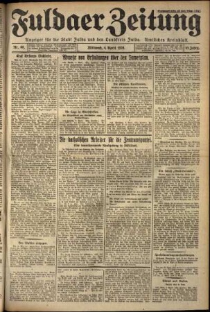 Erste Ausgabe vom Mittwoch, den 04. April 1928.