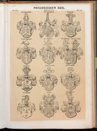 Taf. 489. Wiesiolowski. - Wietersheim. - Wietzki. - Wiewiorowski. - Wilamowitz. - Wilamowitz-Möllendorf. - Wilcke. - Wilczewski. - Wilczynski. - Wildberg. - Wilde. - Wildemann