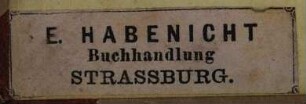 Buchhandlung E. Habenicht / Etikett:Buchhändler/Buchhändlerin