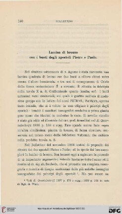 4.Ser.5.1887: Lamina di bronzo con i busti degli apostoli Pietro e Paolo