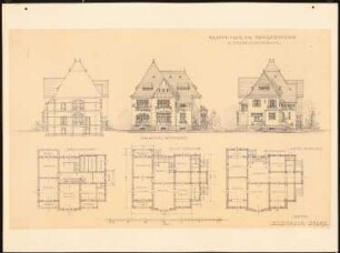 Gymnasium Berlin-Lichterfelde Direktorenwohnhaus: Ansichten, Grundrisse 1:200
